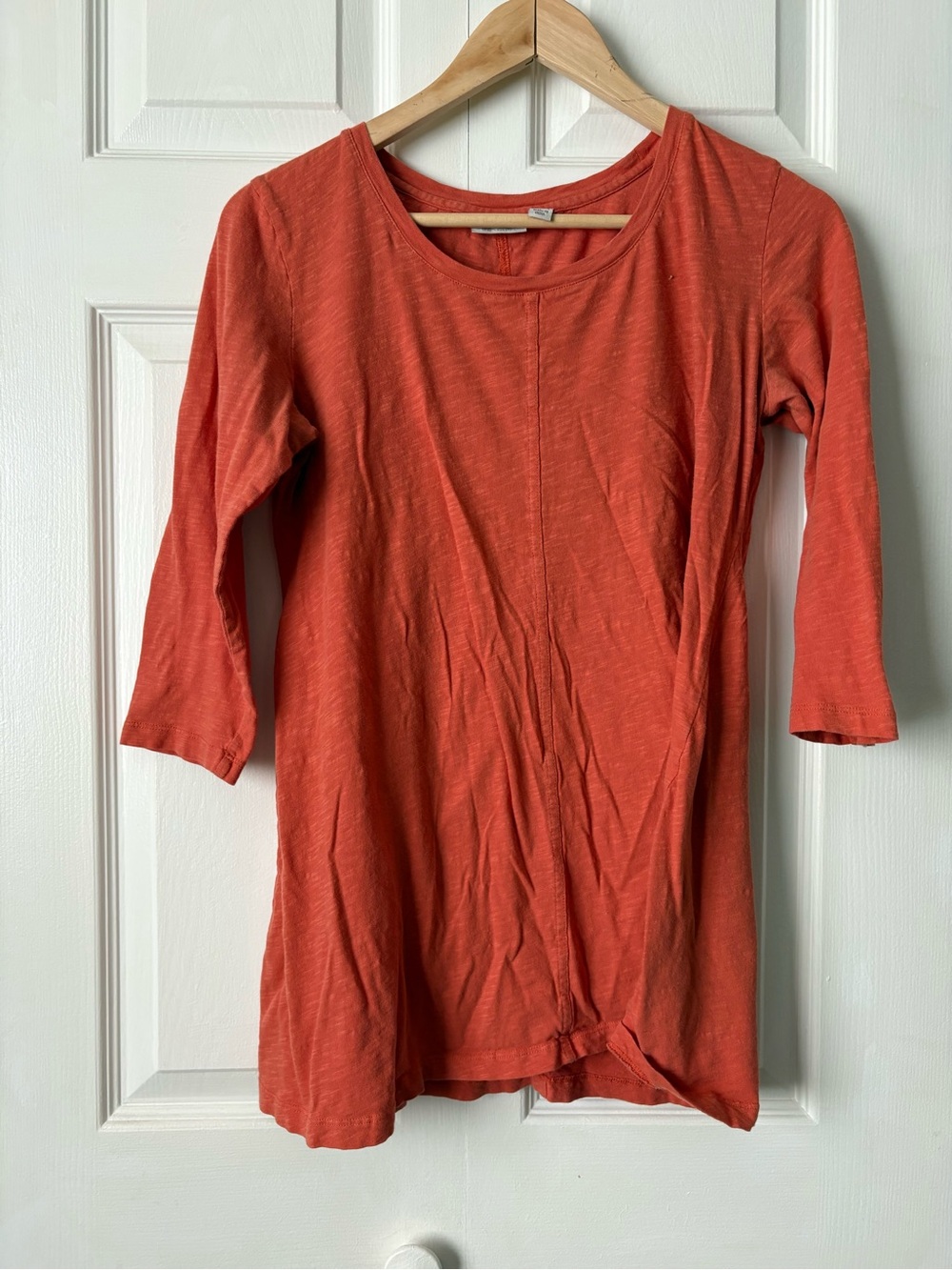 LOGO by Lori Goldstein Orange 3/4 Sleeve Scoop Neck Tunic